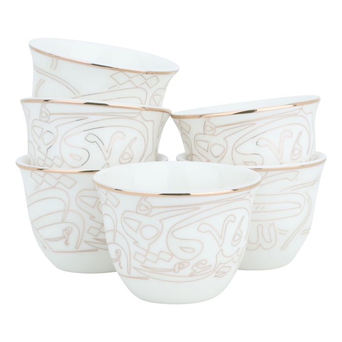 Al Saif Gallery porcelain coffee cup set, 12 pieces - white product image 1