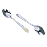 Al Saif Gallery steel tea spoon set, 6 pieces - silver with gold engraving product image 3