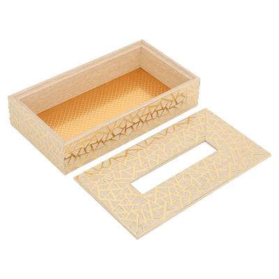 Wahaj Al Masa Wooden Tissue Box, 23 x 12 x 6 cm - Golden Beige product image 2