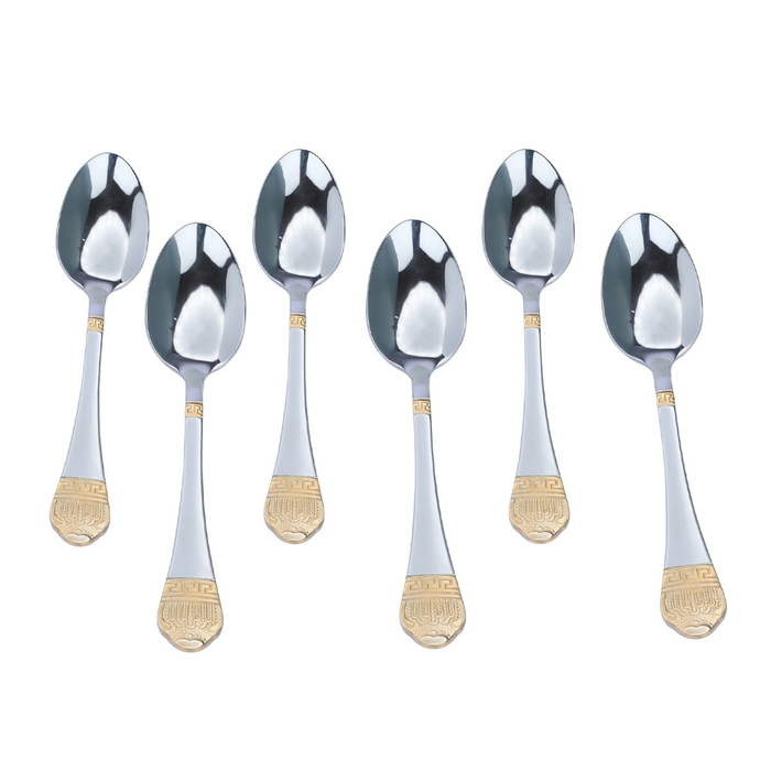 Al Saif Gallery steel cutlery set, 6 pieces - silver and gilded product image 2