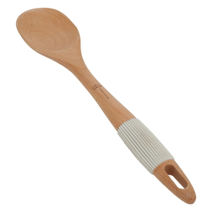 Al Saif Gallery wooden serving spoon, with silicone handle - brown product image