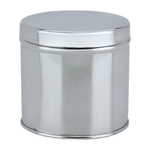 Al Saif Gallery oval steel box, 9.5 cm, with lid - silver product image 1