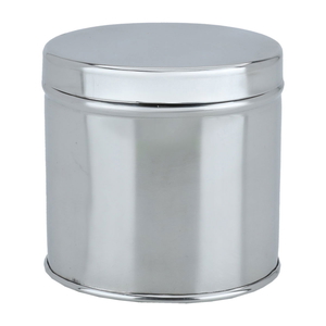 Al Saif Gallery oval steel box, 9.5 cm, with lid - silver product image