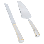 Al Saif Gallery Steel Cake Serving Set, 2 Pieces - gold Silver product image 1