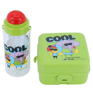 Al Saif Gallery Lunch Box With Plastic Bottle, 500/500 Ml - Green product image