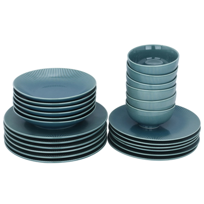 Al Saif Gallery porcelain dinner set, 24 pieces, round - turquoise product image 2