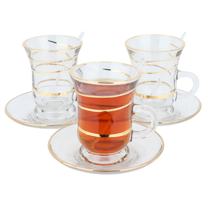 Al Saif Gallery glass tea coffee serving set, 50 pieces - transparent product image 2