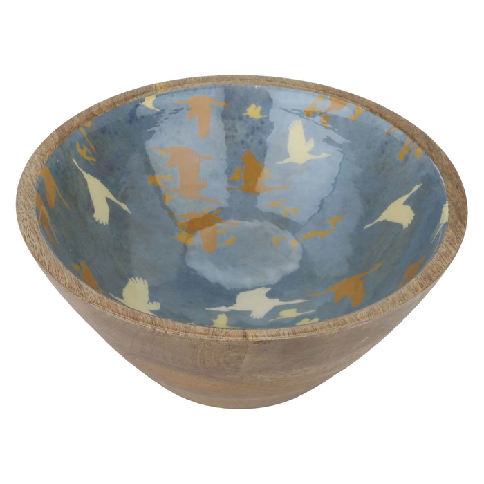 Al Saif Gallery Wooden Serving Bowl, Round, Deep, Wooded - Blue product image 2