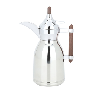 Al Saif Gallery Steel Dallah, 0.6 litres, with wooden handle, with wooden handle - silver product image