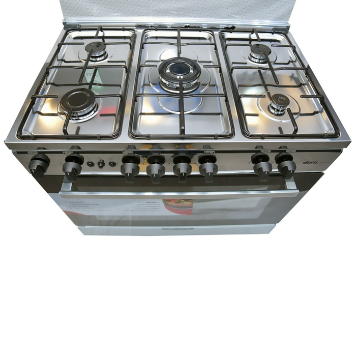 Dura Degcfy9060A Elegant Steel Gas Oven, 5 Burners, 90 X 60 Cm, Full Safety - Silver product image 2