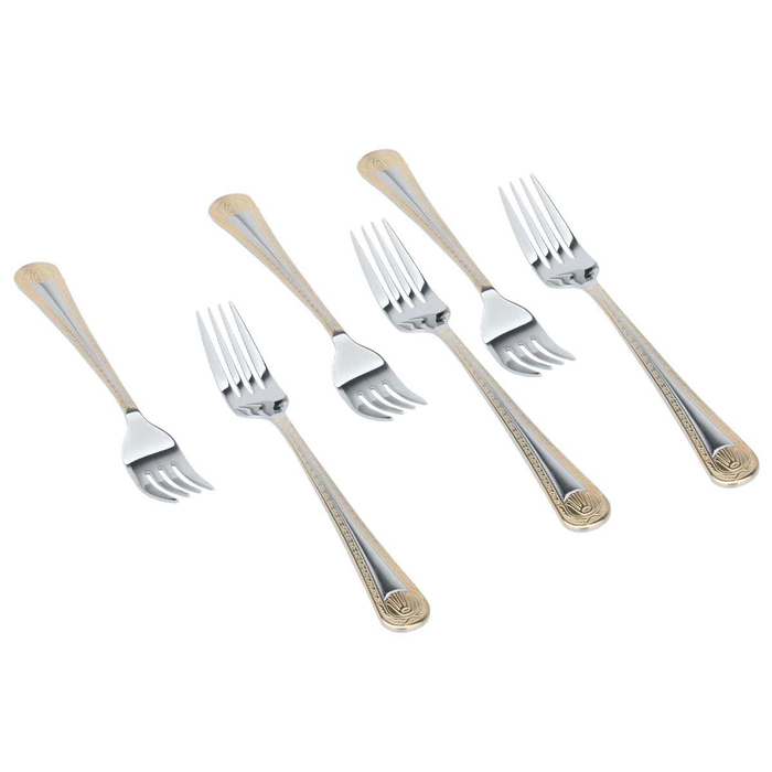 Al Saif Gallery Fork Set, 6 Pieces - gold Silver product image 2