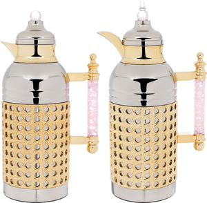 Al Saif Gallery Steel Thermos Set (Sara), 1 Liter, 2 Pieces - Pink product image