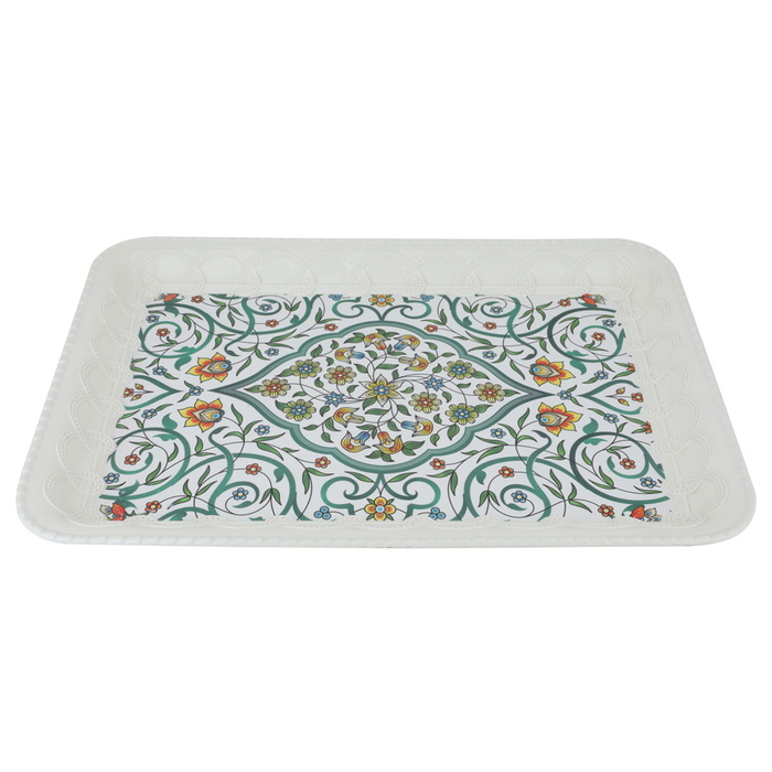 Tofariyah Melamine Al Saif Gallery, 49 x 37 x 3 cm, rectangle, green-white pattern product image 2