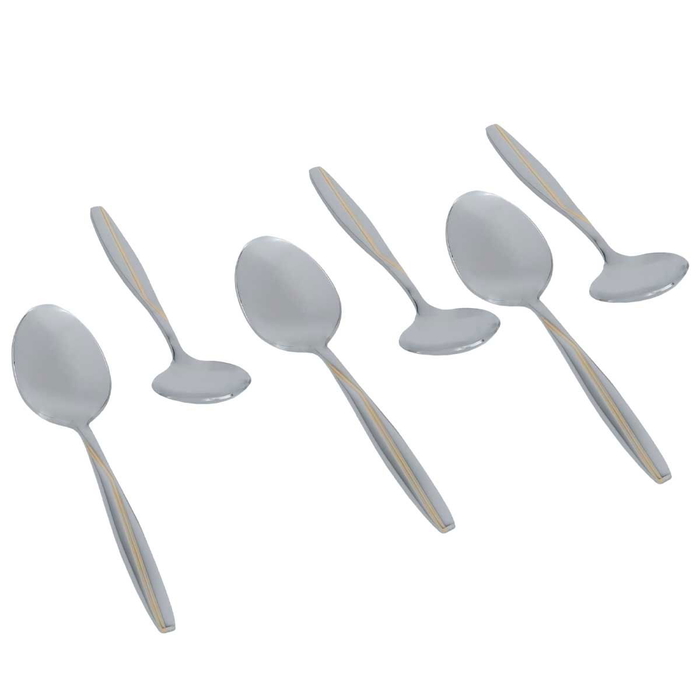 Al Saif Gallery Steel Spoon Set, 6 Pieces - Silver product image 2