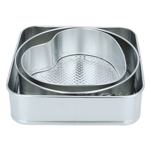 Al Saif Gallery Aluminum Cake Pans Set, 25 x 25 / 23 x 23 / 26 cm, 3 Pieces - Silver product image