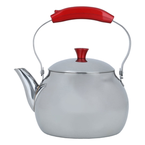 Teapot with red steel handle, HASCEVHER, 2 Liter - Silver product image