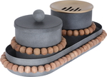 Al Saif Gallery Incense burner set with Serving Tray, 34 x 15 x 12 cm - grey product image 5