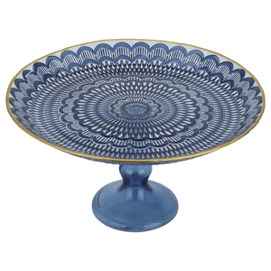 Al Saif Gallery Glass Dessert Serving Stand, 28 X 28 X 15 Cm - Blue product image