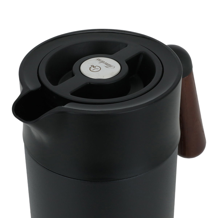 Tara Plastic Al Saif Gallery Thermos, 1.2 litres, wooden handle, squeeze - black product image 4