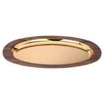 Tofariyah Steel Al Saif Gallery, oval, wooden edge - gold product image 2