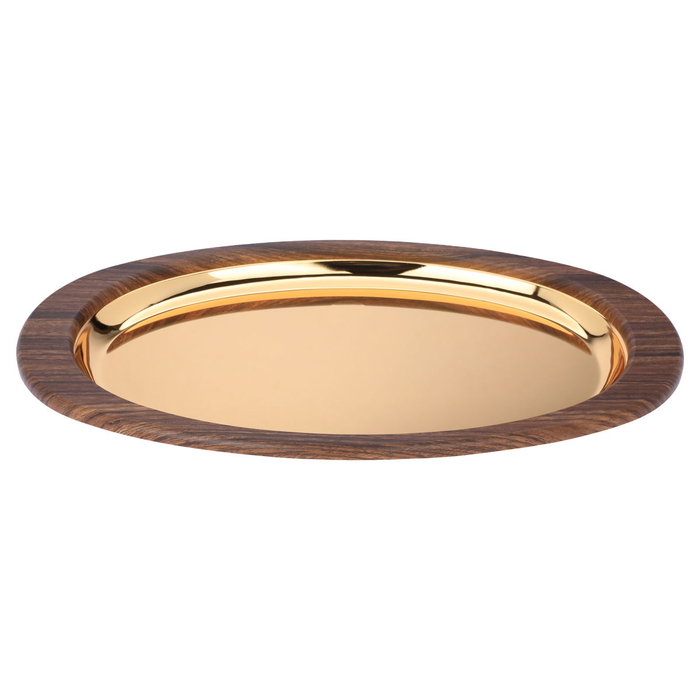 Tofariyah Steel Al Saif Gallery, oval, wooden edge - gold product image 2