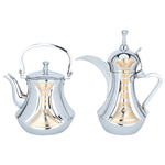 Al Saif Gallery Steel Marhaba Tihama Dallah Set, Two Pieces - Silver product image 1