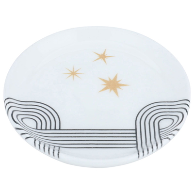 Al Saif Gallery Porcelain Serving Plate, 12X12X1.8 Cm - Black White product image 1