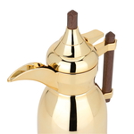 Dallah Shahad Steel Al Saif Gallery, 0.6 liter, with dark wooden handle - gold product image 3