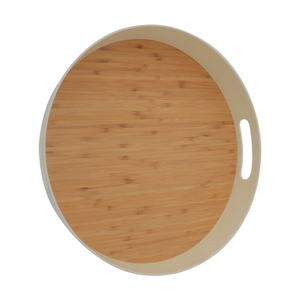 Tofaria Saif Gallery wooden serving tray, 15 inches, round - wooden product image