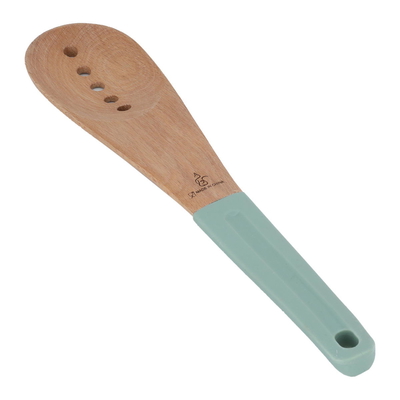 Al Saif Gallery wooden spoon, silicone handle, perforated - green product image 1