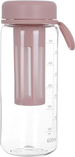 saif so Plastic Bottle, with Lid Strainer, 600 ml - Pink product image 1