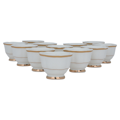 Al Saif Gallery Porcelain Coffee Cup Set, 12 Pieces - White And Golden product image 3