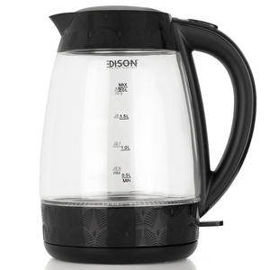 Edison water kettle, 2 litres, 2200 watts, glass - black product image