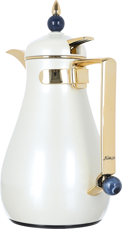 Al Saif Gallery Crystal Steel Thermos Set, 0.75 / 1 Liter, 2 Pieces, Tofaria - Pearl Gold product image 6