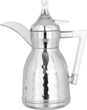 Al Saif Gallery Nawaf Steel Dallah, 0.6 litres, transparent handle - silver product image