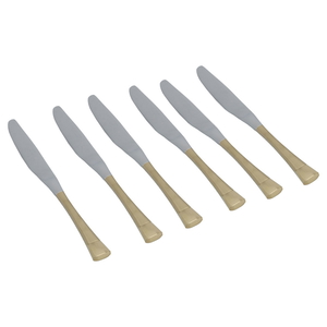 Al Saif Gallery Steel Knife Set, 6 Pieces - Gold/Silver product image