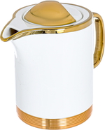 Al Saif Gallery Empire Porcelain Tea Serving Set, 250 ml/1 liter, Jug, 4 Cups, Tofaria - Golden White product image 6