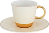 Porcelain coffee cup set with a gold base, 12 pieces, 90 ml, with saucer - beige product image 2