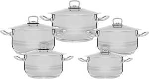 Hashver steel cookware set, 10 pieces, Turkish - silver product image