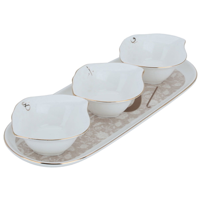 Al Saif Gallery Porcelain Yogurt Set, 4.5 oz, 4 Pieces - White product image 1