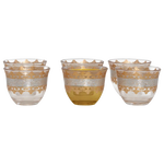 Al Saif Gallery Glass Arabic Coffee Cups Set, 6 Pieces - Golden Silver product image 1