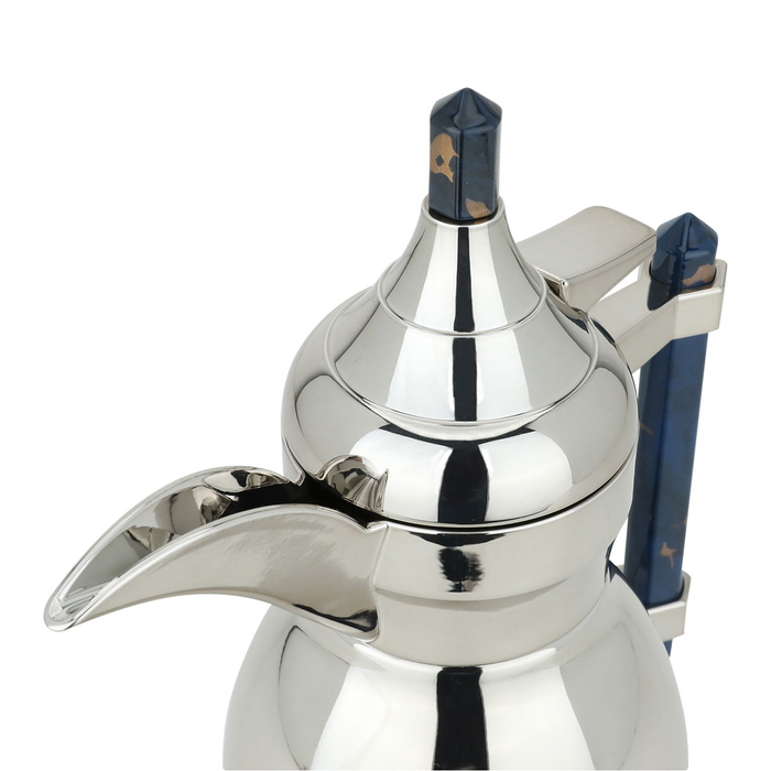 Dallah Shahad Steel Al Saif Gallery, 0.6 liter, blue marble handle - silver product image 3