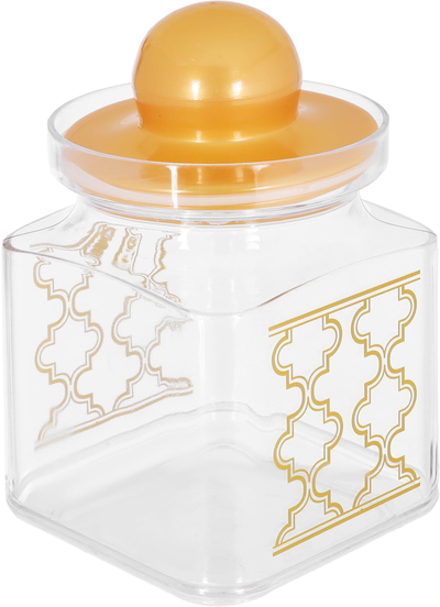 Al Saif Gallery plastic spice container set, with a golden lid, 3 pieces - transparent product image 2