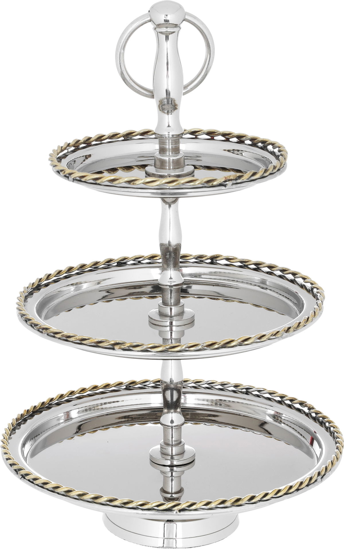 Steel Al Saif Gallery cake serving stand, 3 levels, circular - silver product image 1