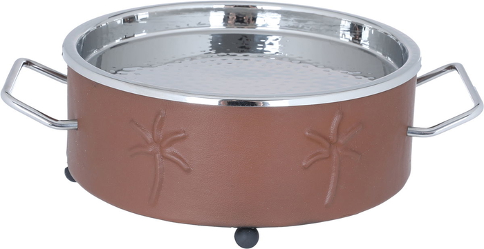 Al Saif Gallery Steel Food Warmer, 14 x 18 x 26 cm, with double bowl - brown product image 1