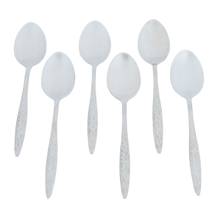 Al Saif Gallery steel tea spoons, 6 pieces, engraved - silver product image 1