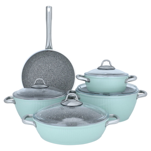 Al Saif Gallery granite cookware set, 9 pieces - light green product image