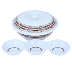 Al Saif Gallery Melamine Dining Set, Asiri Pattern, 45 Pieces - White product image 3