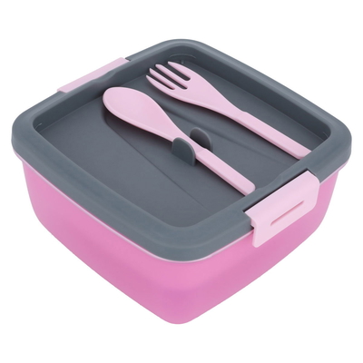 Al Saif Gallery Plastic Lunch Box, 1.6 L, with Spoon and Container - Pink product image 2