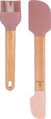 Al Saif Gallery Silicone Spatula And Brush Set - Wooden product image 1